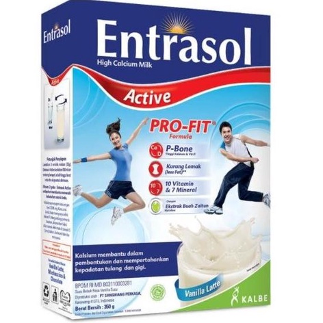 

[COD] Entrasol Susu Tinggi Kalsium Active Vanilla Latte 350Gr [COD]