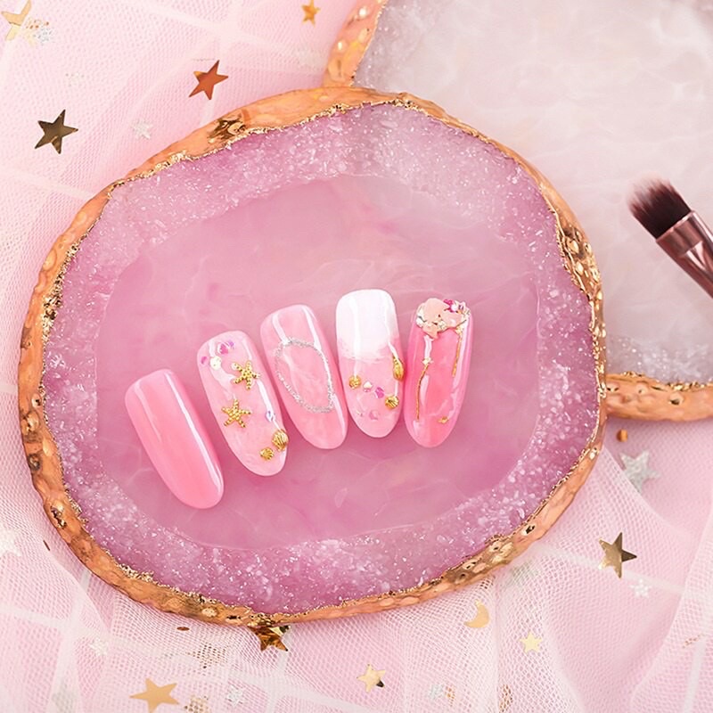 Palet Display Bentuk Bulat Bahan Resin Akrilik untuk Latihan Nail Art best seller