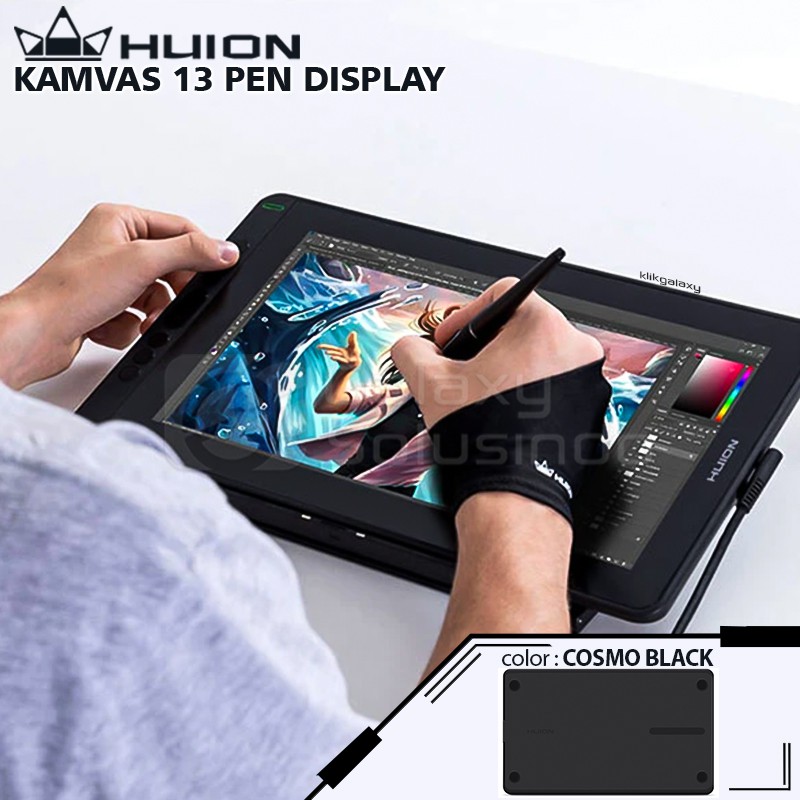 Huion KAMVAS 13 Pen Display Drawing Tablet - Cosmo Black / Hitam