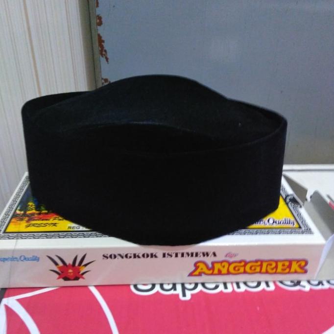 Peci Kopiah Songkok Kopiah Susun Anggrek NON AC Hitam Polos Original