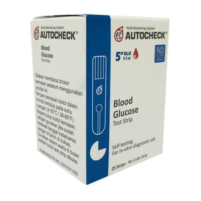 Strip Autocheck Glucose isi 25 pcs / Autocheck Strip Gula Darah 25pcs / Strip Gula Autocheck