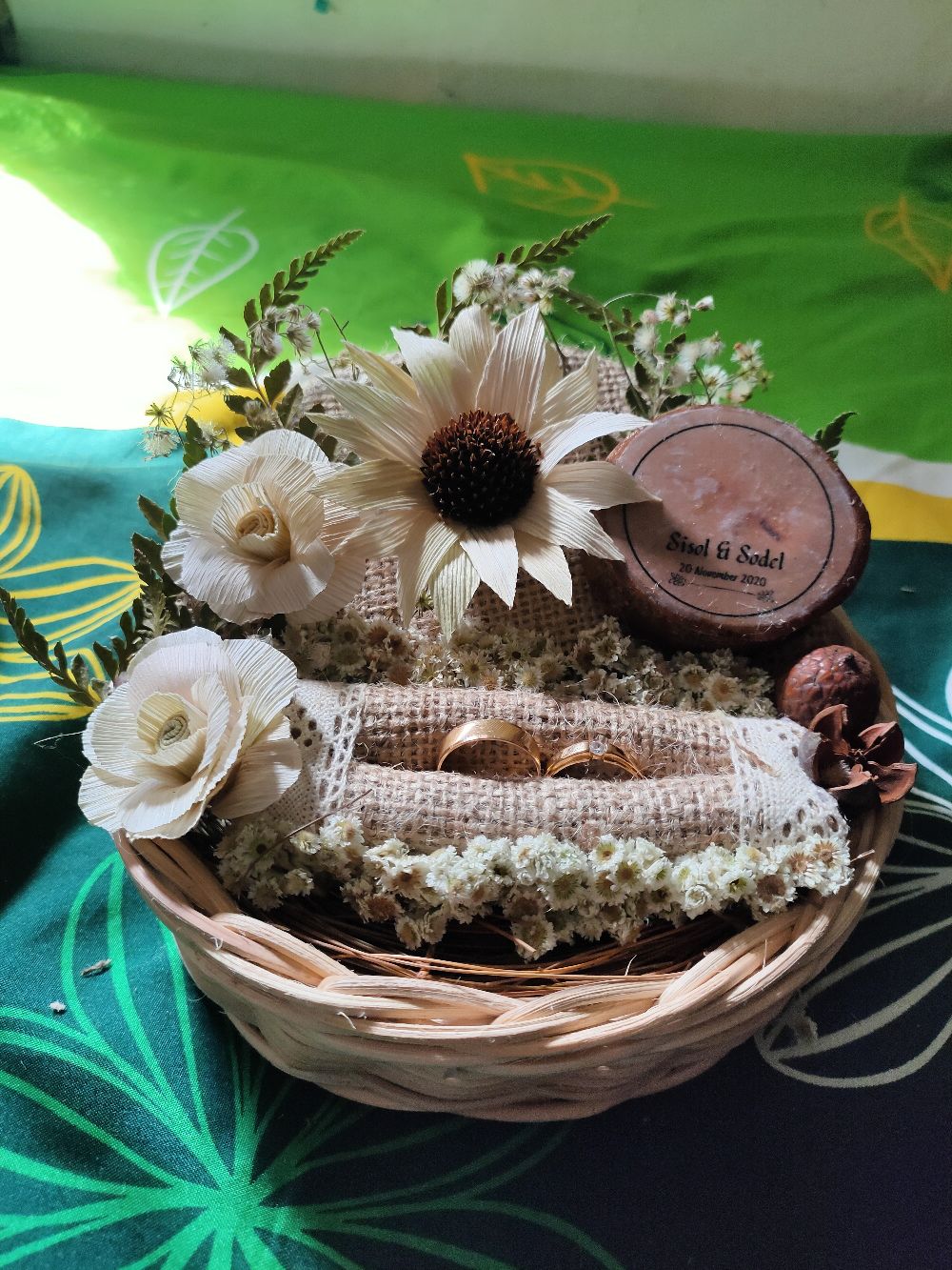 Eternal Natural Rustic/rattan Ring Basket (mahar Tempat Cincin/ring Bearer)