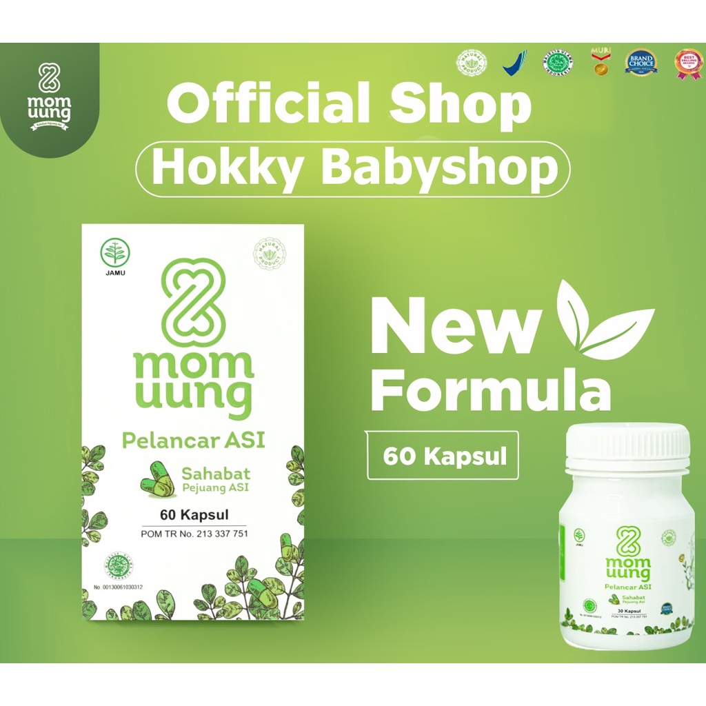 Herbal ASI Booster MOM UUNG Pelancar Asi Kapsul Kelorcap Kelor Momuung