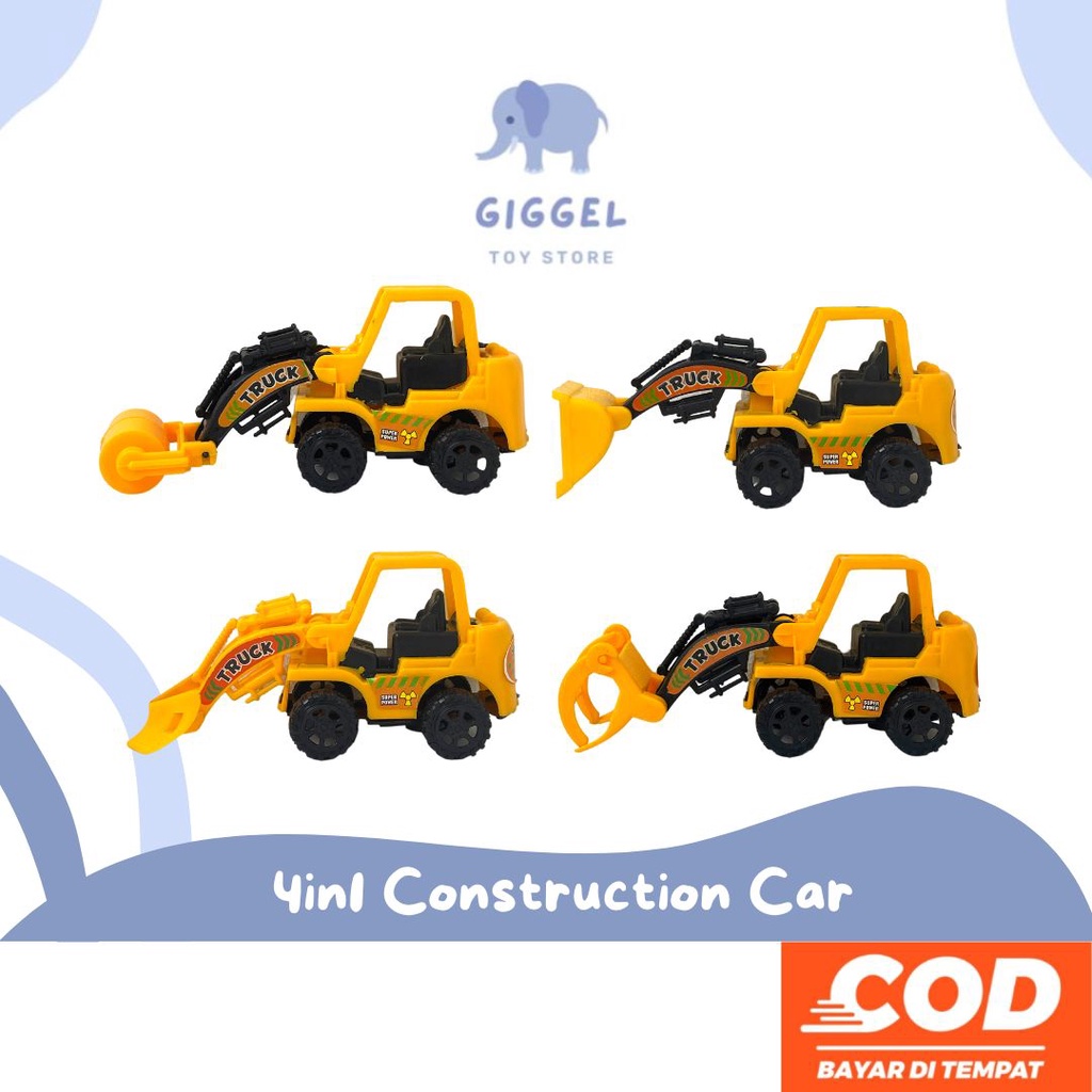 [ Giggel ] mainan mini mobil kontruksi / 4in1 Construction Car / mobil konstruksi