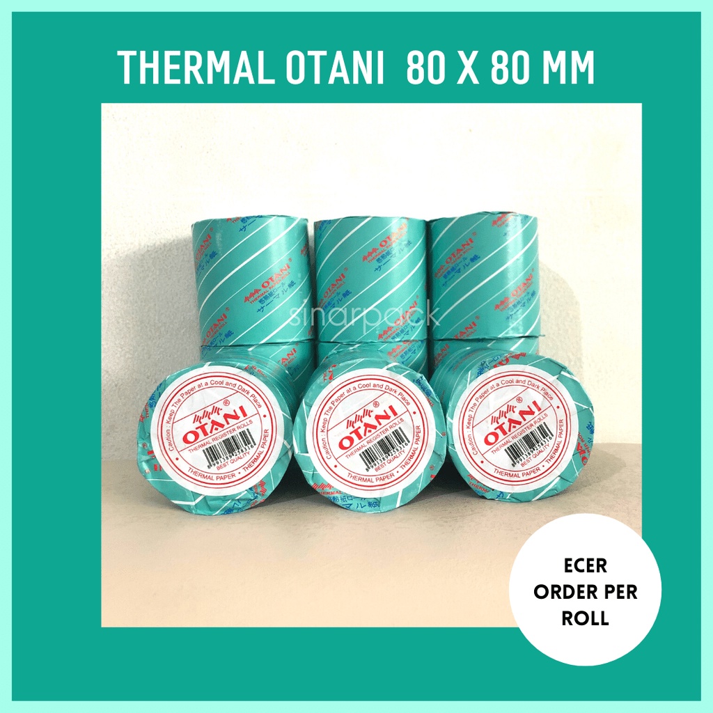 

Kertas Struk Kasir Thermal OTANI 80 x 80 BLACK (Order PER roll) - Kertas Roll Struk / Struk EDC