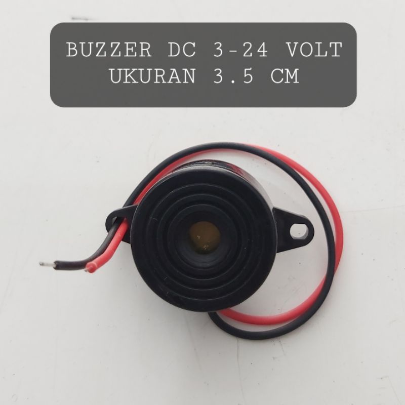 Mini Buzzer DC 3-25 Volt Ukuran 3.5 CM Hitam Sedang