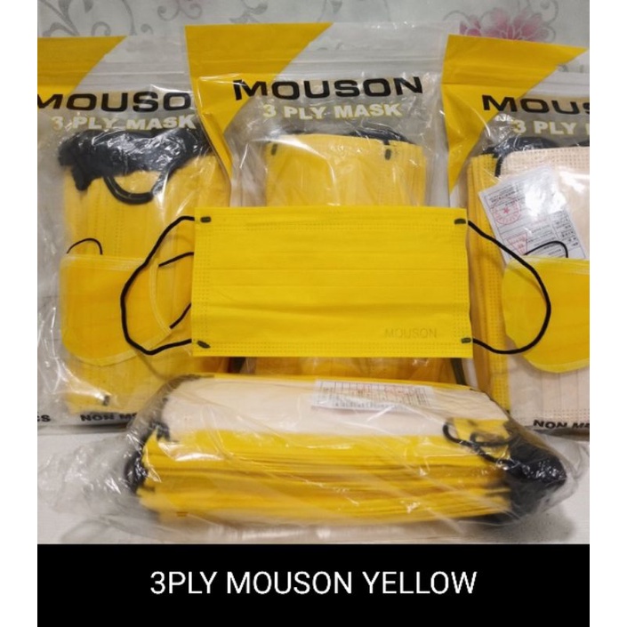 masker 3ply disposable face mask isi 50pc mouson