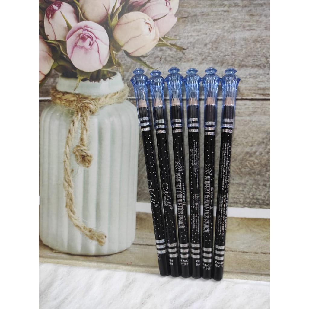 EYELINER MAHKOTA M.N Menow Perfect Cosmetics Pencil / 6 pcs