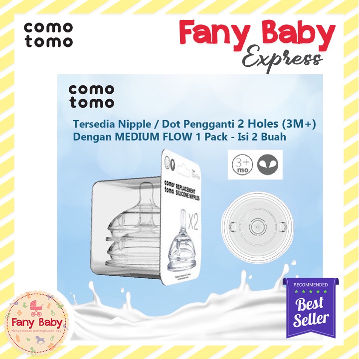 COMOTOMO REPLACEMENT NIPPLE TWIN PACK [1 HOLE - Y CUT]