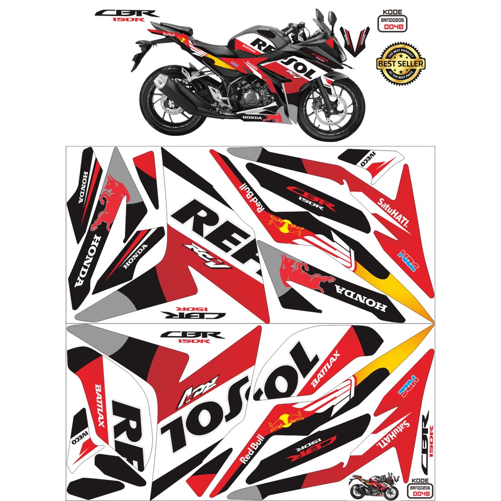 Decal CBR 150 facelift 2016-2019 / striping decal cbr 150 r Repsol