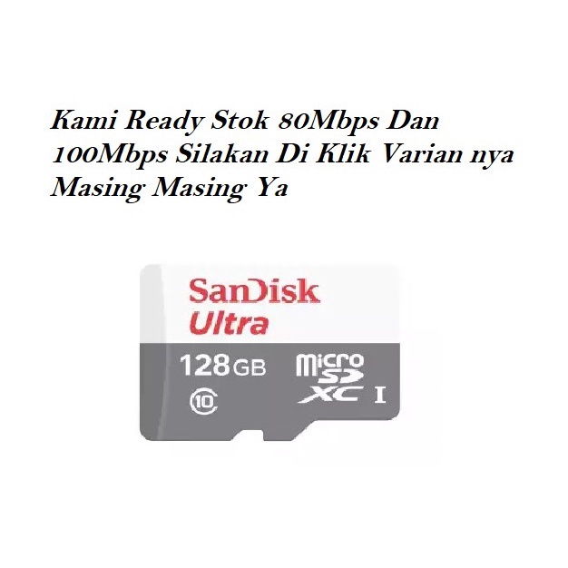 SanDisk Ultra microSDXC Card 128GB 80Mbps UHS-I Class 10 Micro SD