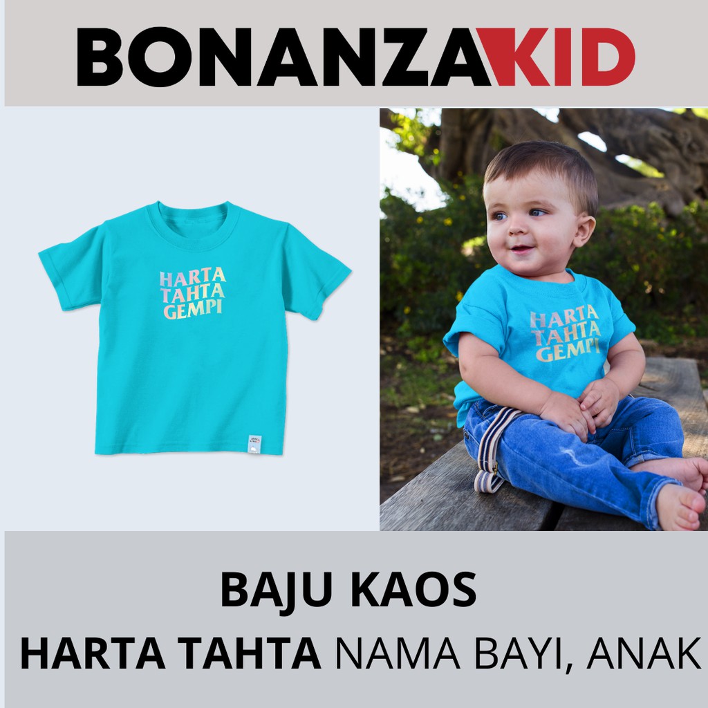 Kaos HARTA TAHTA Anak dan Dewasa Bahan Katun Combed 30s Gratis Sablon Nama