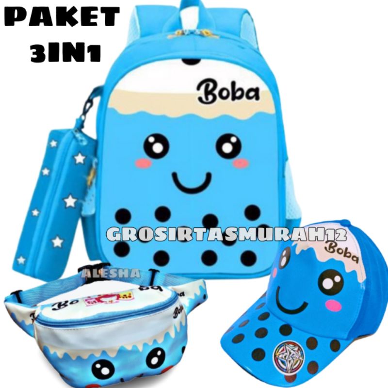 Tas Labubu anak  BOBA Tas Ransel Sekolah Anak Perempuan TK SD PAUD BONUS TEMPAT PENSIL Terbaru Lucu Kekinian