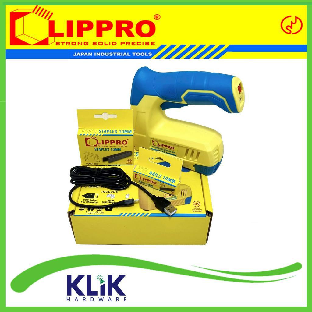 Lippro Cordless Staples Gun 2-in-1 Mesin Paku Tembak Baterai 4 Volt 1300 mAh