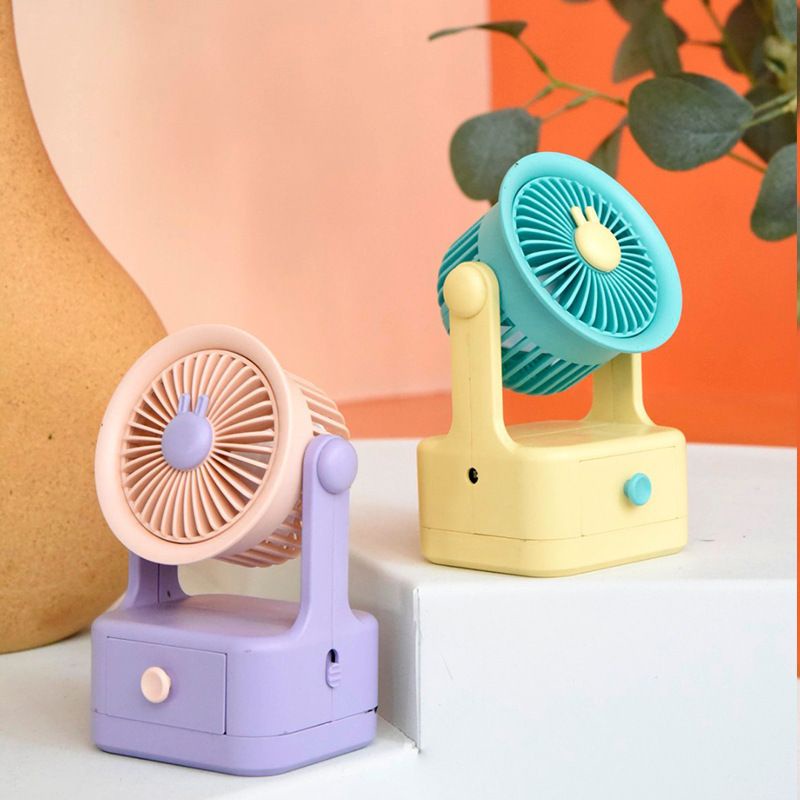 Kipas Angin Mini Kecil Lucu motif kelinci kotak/ Kipas Portable USB /Mini Fan Portable/ Kipas Angin 