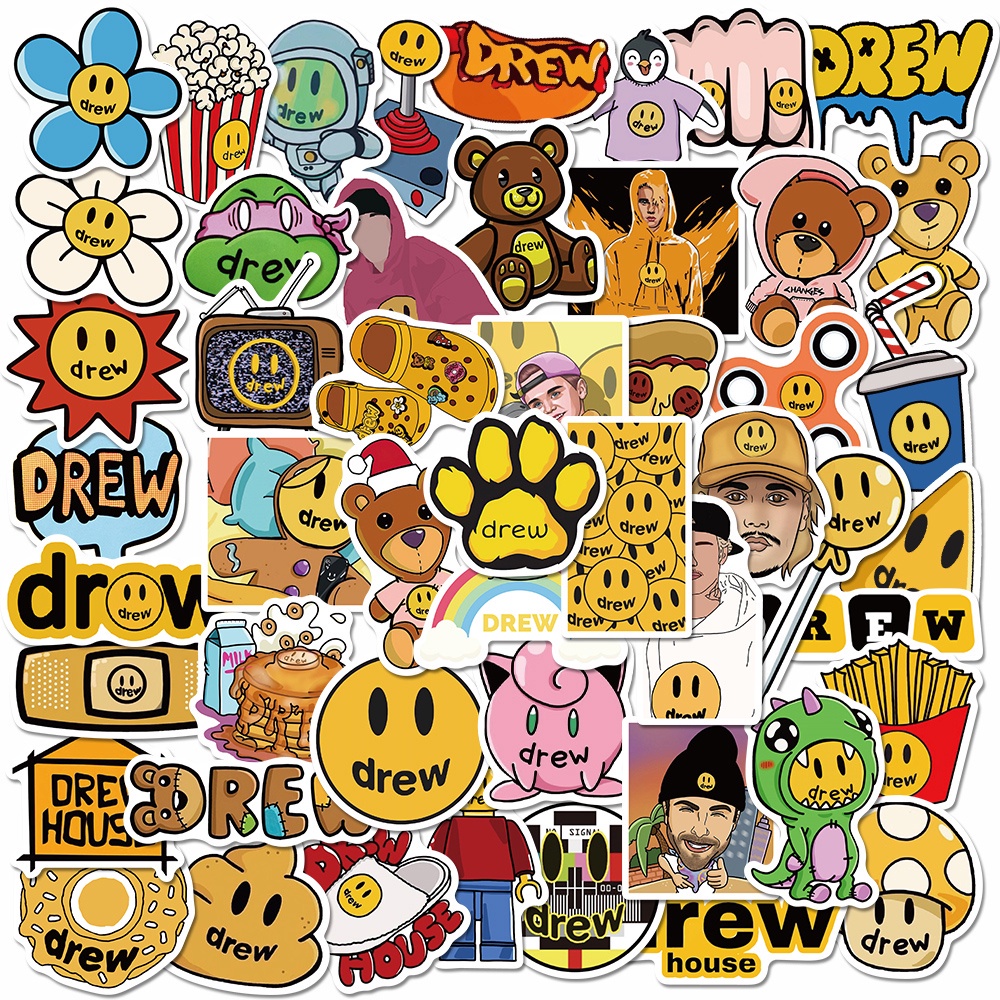 50pcs Justin Bieber Stickers Personality Art Handbook Stickers Toys Laptop Water Cup Decoration Waterproof Stickers