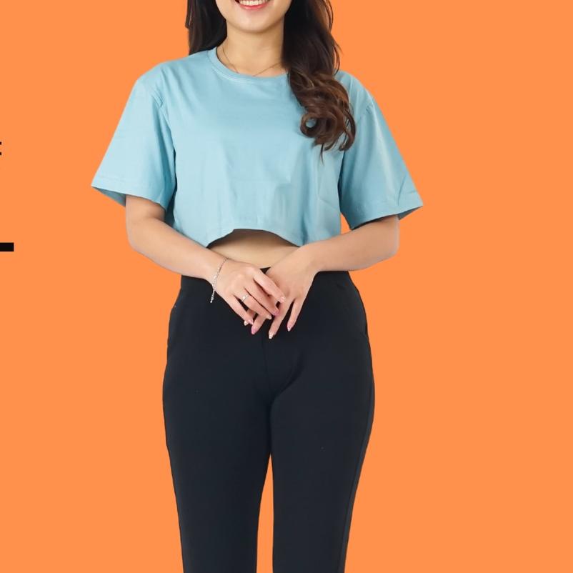 KAOS POLOS CROP TEE OVERSIZED CROP TEE BAJU WANITA CROP TOP BBK