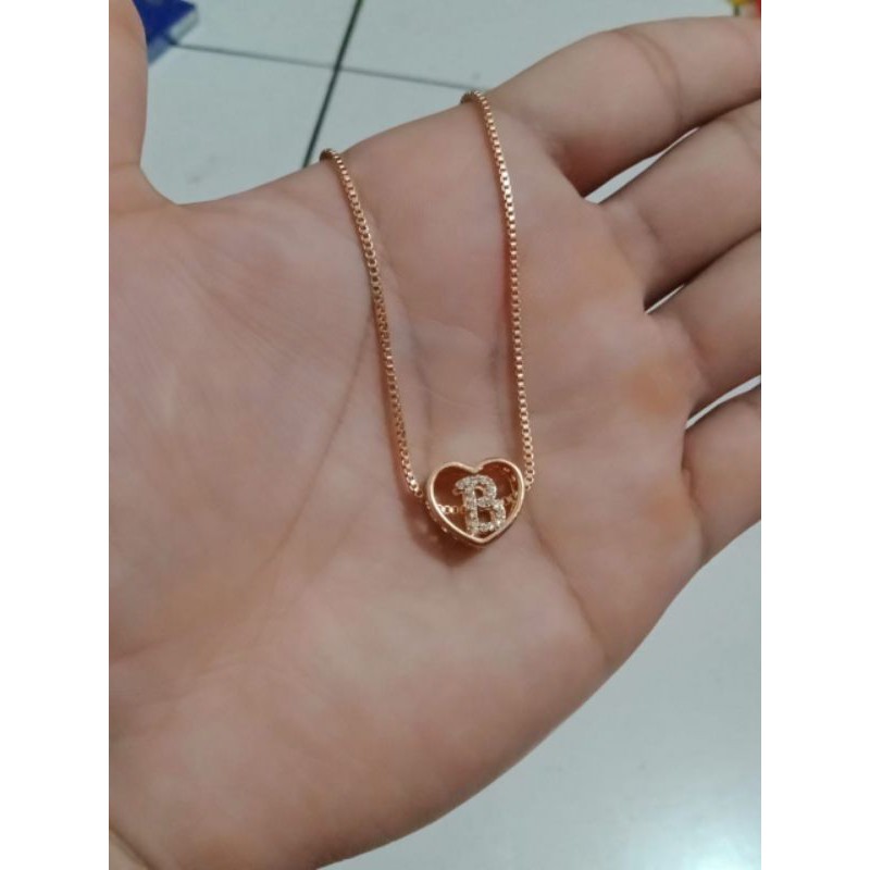 kalung huruf xuping wanita 45cm berlapis emas, A sampai Z