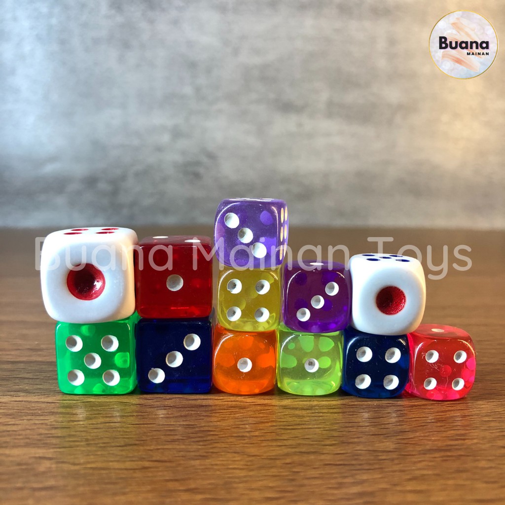 DADU ROLL DICE EXTRA BENING TRANSPARAN Mainan Anak Board Games Ular Tangga Monopoli Ludo