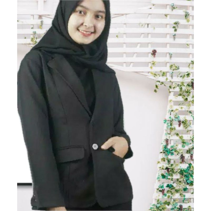 blazer formal kantor wanita lengan panjang