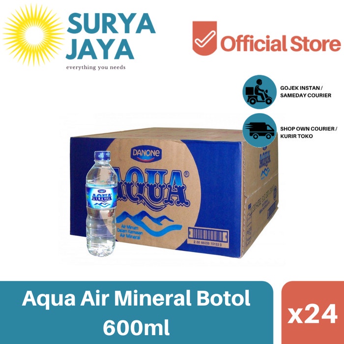 

Distributor Air Aqua Botol Dus 600ml (isi 24pcs) -Air Mineral Dus