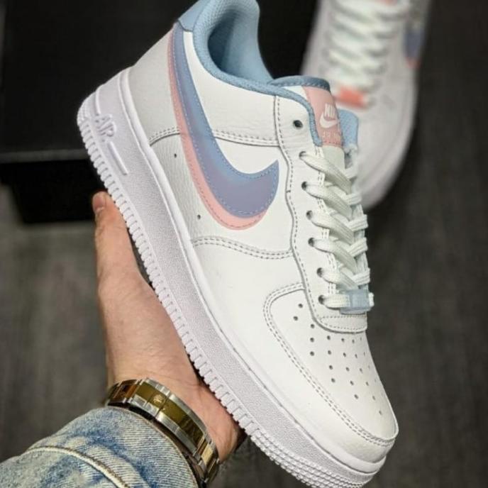 Promo Sepatu Nike Air Force 1 Low White Light Blue Pink