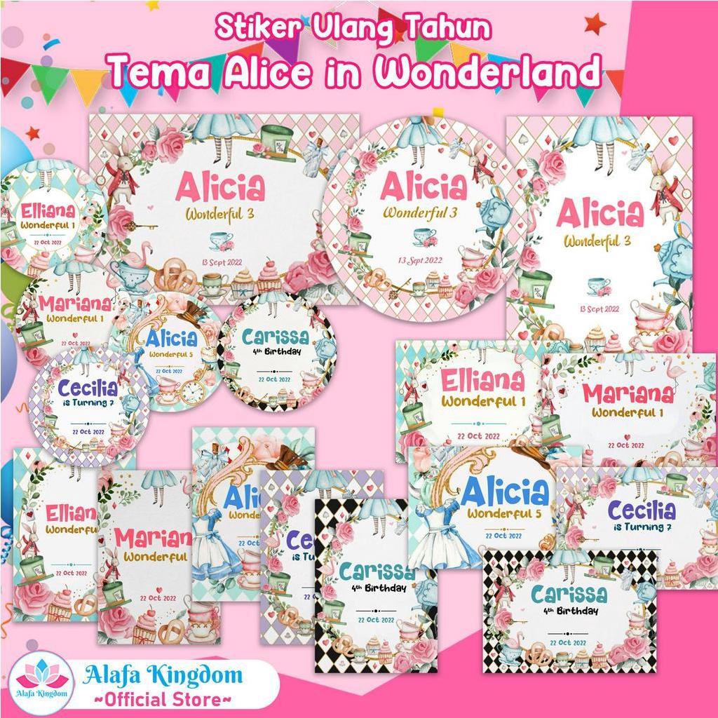 

[alafakingdom] Stiker Ulang Tahun Alice in Wonderland | Stiker Ultah Birthday Custom