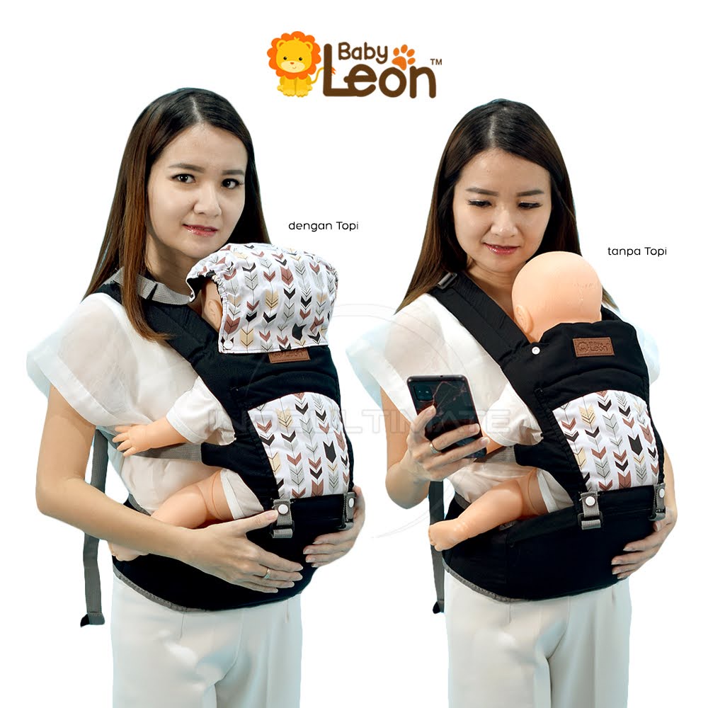 5in1 Way Gendongan Hipseat Bayi BABY LEON + Pelindung Kepala ARROW SERIES BY-6080 / BY-6088 (Tanpa Topi) Gendongan Bayi Depan Duduk Gendongan Bayi Samping Gendongan Multifungsi Gendongan Bayi Instan Anti Pegal Baby Carrier