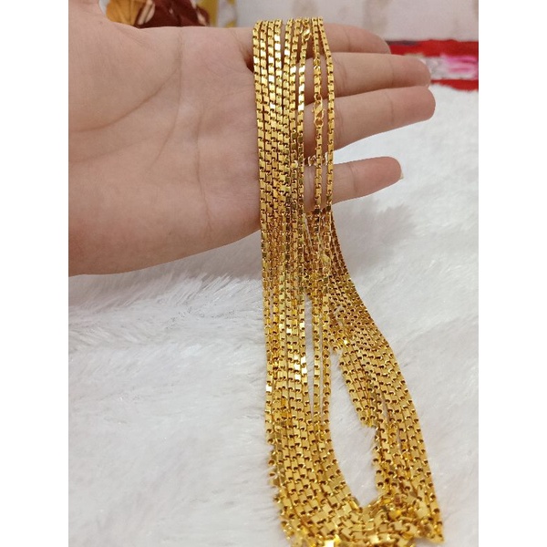 KALUNG BALOK MINI PERAK 925 LAPIS MAS 24K