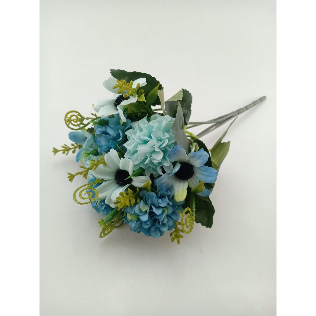 COD BUNGA DANDELION BUNGA TANGKAI PLASTIK BUNGA ARTIFISIAL BUNGA PAJANGAN BUNGA HIASAN BT9051-BIRU