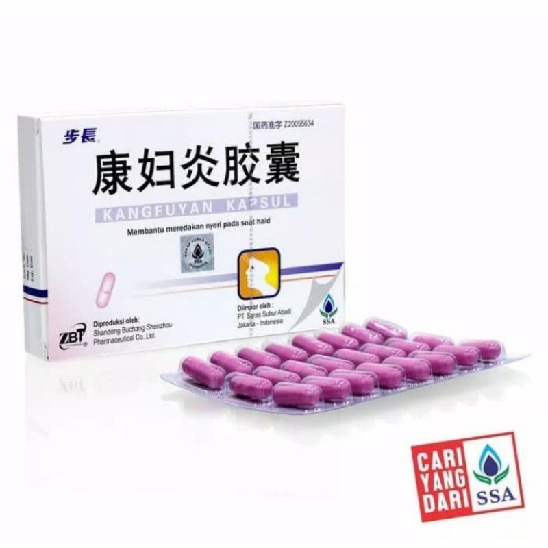 Buchang Kangfuyan kapsul obat herbal cina kesehatan wanita nyeri saat haid radang kandungan rahim