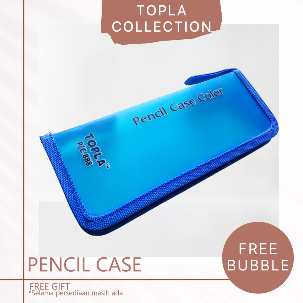 

TOPLA Pencil Case Zipper Transparan Kotak Pensil Doff Matte Tebal