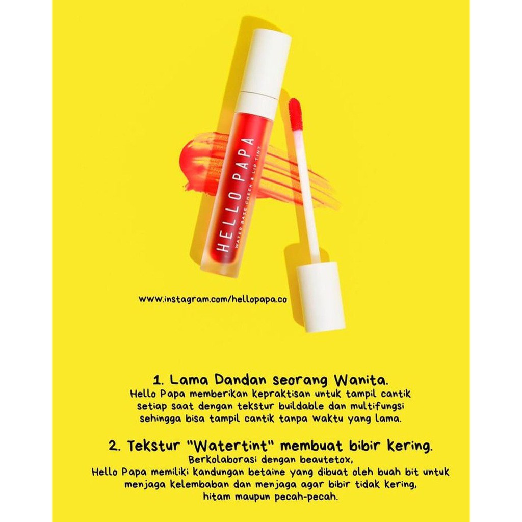 Liptint Hellopapa 3in1 Watertint, eyeshadow, blush on