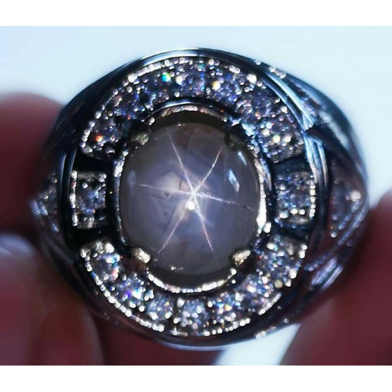 Batu Cincin natural star blue sapphire ntd srilanka