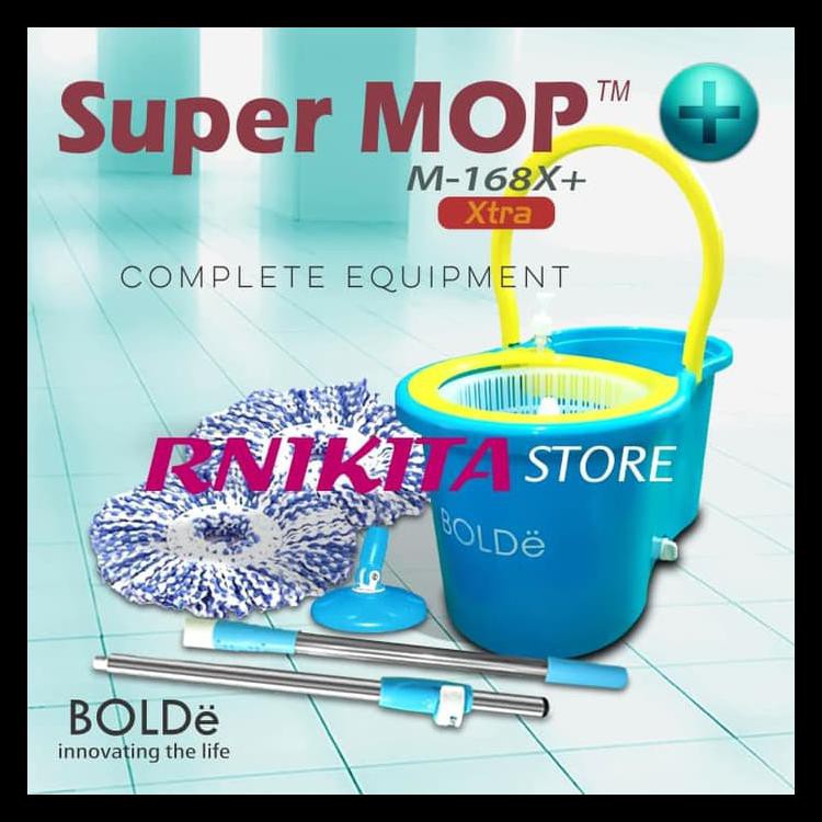 Big Sale Alat Pel Super Mop Bolde M-168X Plus (+) | Drainase & Tongkat Besar - Ungu Barang Bagus