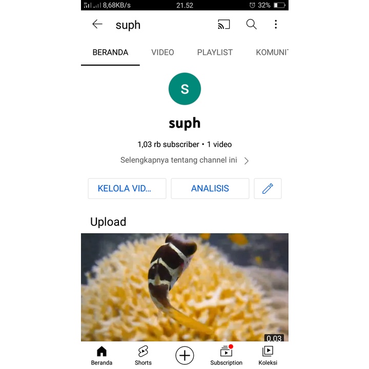 Akun youtube 1000 subscriber belum monet, link chennel berada di deskripsi produk