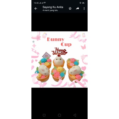 

pudding kelinci lucu bunny cup rasa vanilla coklat plus fla rum