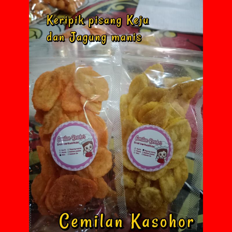 kriprik pisang rasa  keju, jagung manis