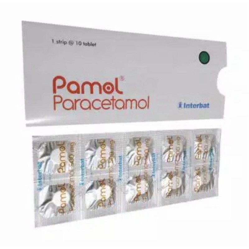 Pamol strip 10 tablet ( obat kepala pusing &amp; penurun panas )