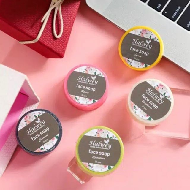 HALWEY MILK KEFIR SOAP BENGKUANG, SPIRULINA, LEMON, CHARCOAL, ROSE-STRAWBERRY (Sabun Susu Kefir)