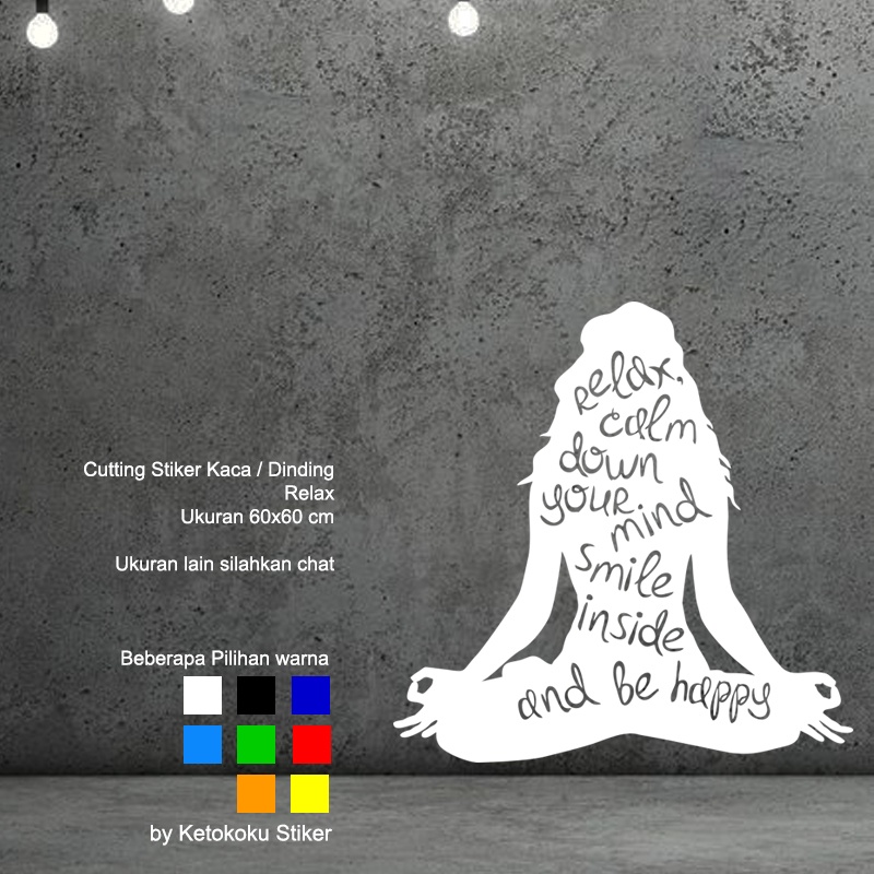 Stiker Dinding Kaca Katakata Motivasi Quotes Meditasi Yoga Cutting Sticker