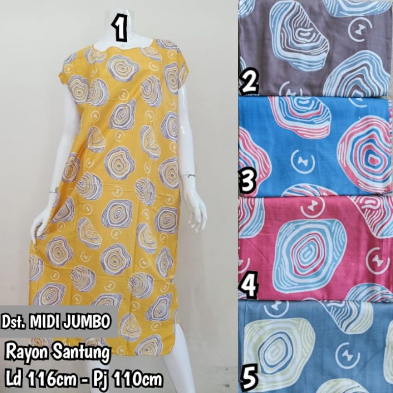 Daster Midi Jumbo Murah/Daster Midi Jumbo Motif Lucu/Ecer Daster Jumbo Murah