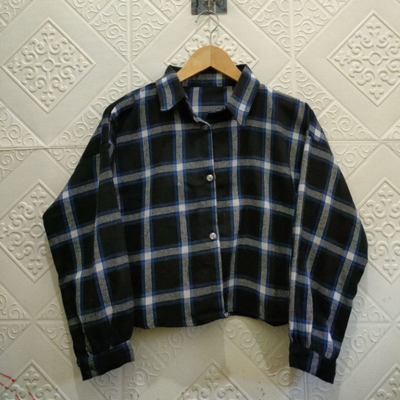 CROP TOP FLANEL / KEMEJA FLANEL WANITA / KEMEJA CROP / KEMEJA WANITA TERBARU-AL 25