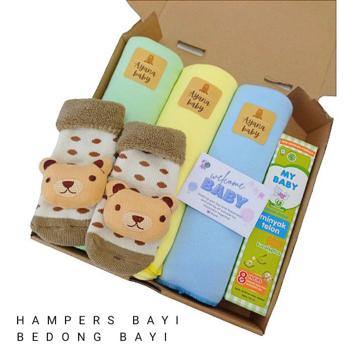 Hampers Bayi | Selimut Kain Bedong bayi | Minyak Telon 60 ML