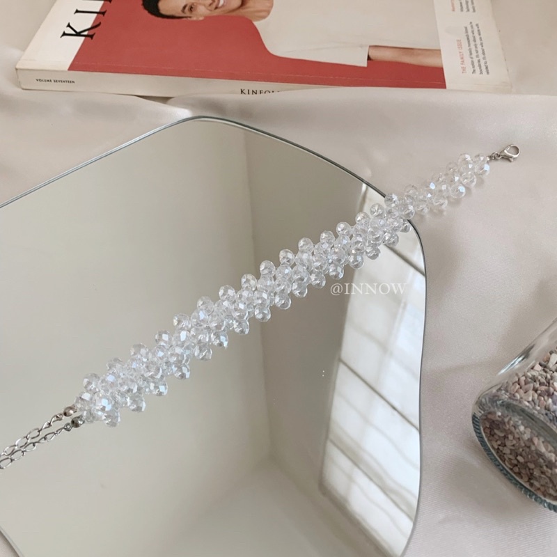 Kalung Pansy/ Crystal Necklace/ Choker/ Aksesoris/ Perhiasan/ Liontin/ Manik manik/ Bead Necklace/ Kalung Wanita/ Jewelry/ Korea Fashion/ Aesthetic/ Elegant/ Simple Necklace-6