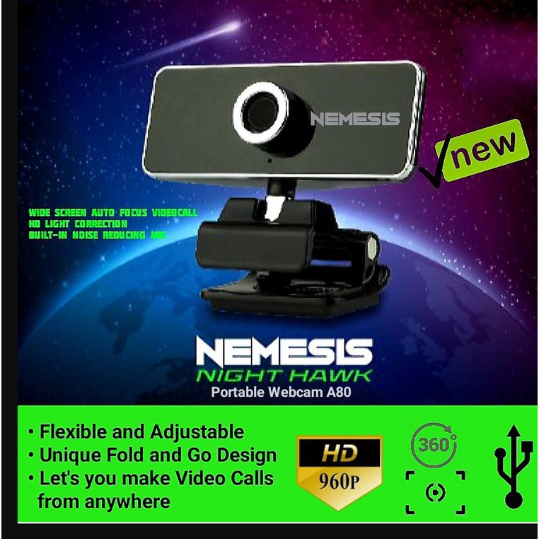 NYK Nemesis Night Hawk A80 Webcam / NYK A80 / Webcam NYK 960P / Webcam 960P