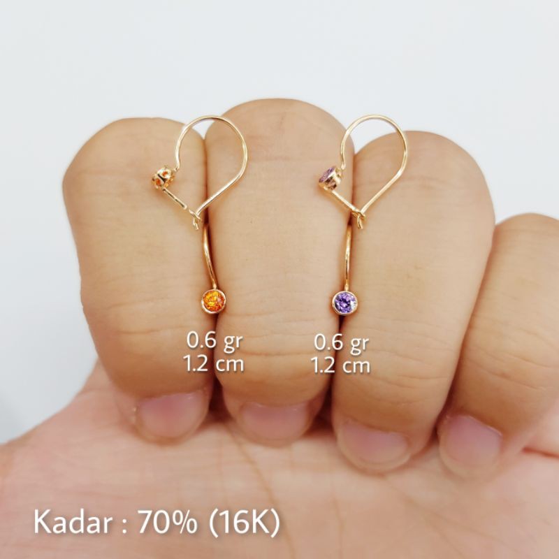 7A - ANTING EMAS MATA ORANGE & ANTING EMAS MATA UNGU KADAR 70% (16K)