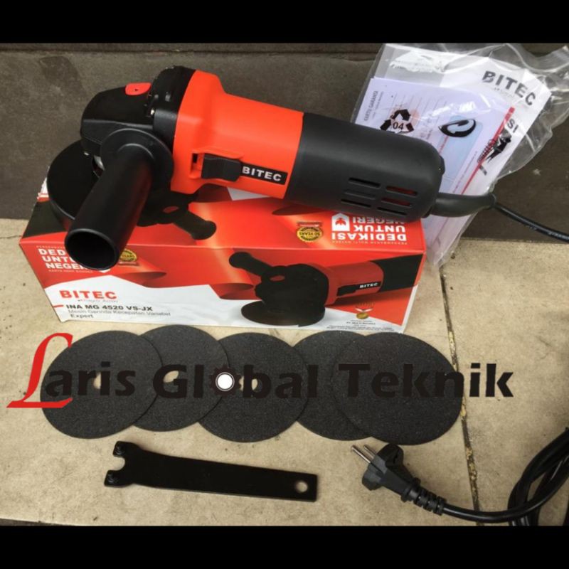 mesin gerinda variable speed MG4520 BITEC INA MG 4520 angle grinder
