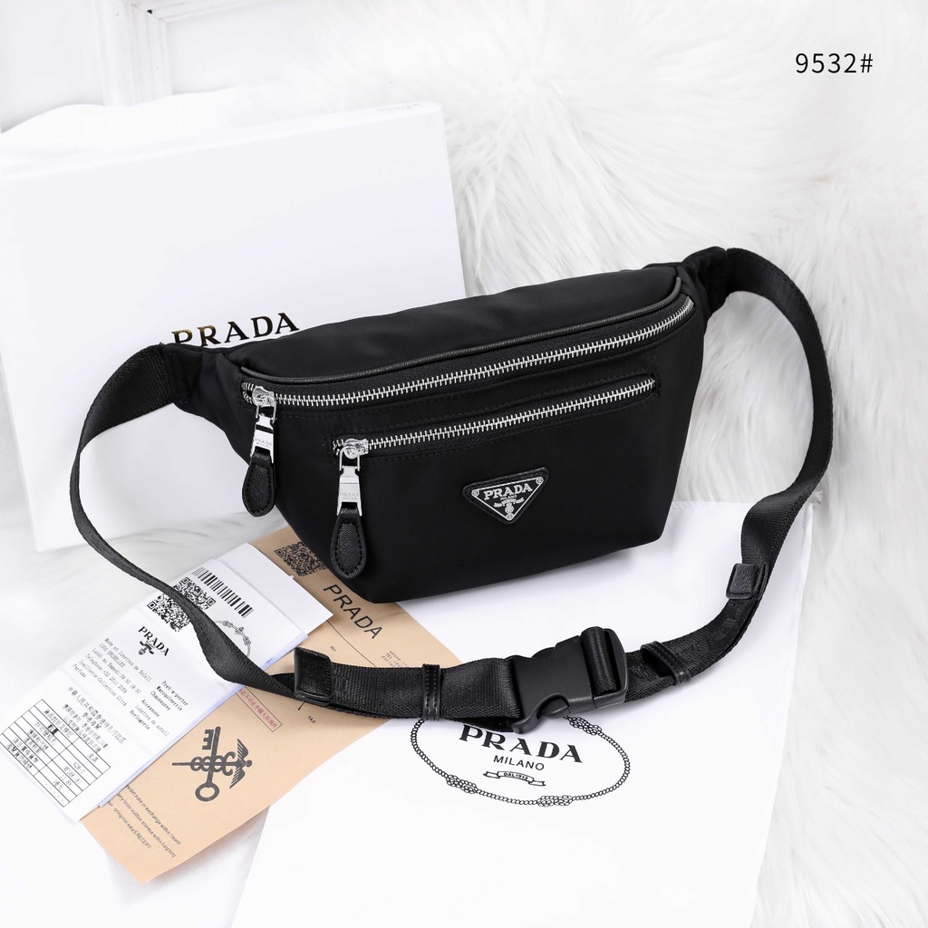 Waist Bag Logo Double Zipper 9532