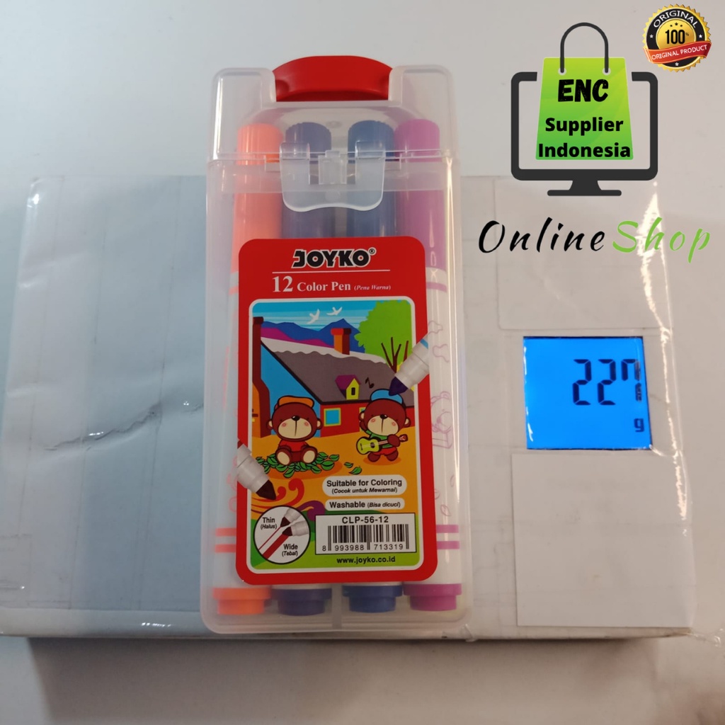 

mdn joyko 12 w spidol 12 warna joyko CLP 56 washable color pen CLP-56 12w clp56 per set - enc.sup